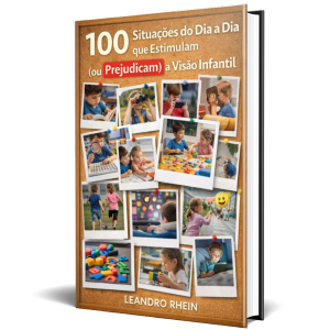 O e-book “100 Situações do Dia a Dia que Estimulam (ou Prejudicam) a Visão Infantil – Prof. Leandro Rhein” é um guia prático e baseado em neurociência que revela, de forma direta e aplicável, como o ambiente cotidiano está moldando o cérebro visual da criança — para melhor ou para pior. Ao longo do material, você vai entender como atividades simples em casa, na escola e nas brincadeiras influenciam habilidades como atenção, foco, coordenação visuomotora e aprendizado, além de aprender ajustes práticos que podem ser aplicados imediatamente. Mais do que um conteúdo informativo, este e-book é um manual de leitura do comportamento visual infantil — porque a visão não nasce pronta, ela é construída todos os dias.